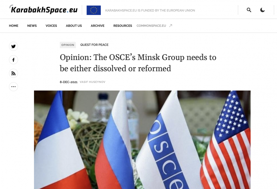 ‘The OSCE’s Minsk Group needs to be either dissolved or reformed’