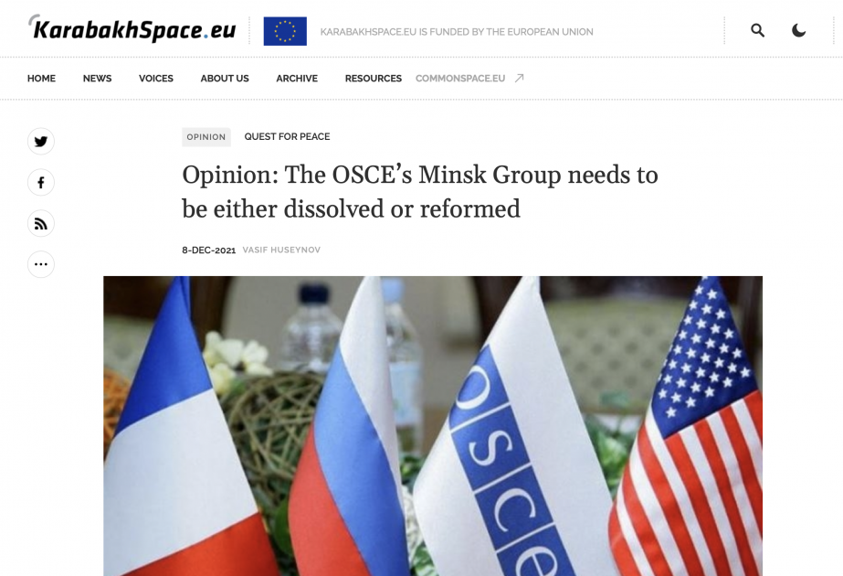 El Grupo de Minsk de la OSCE debe ser disuelto o reformado