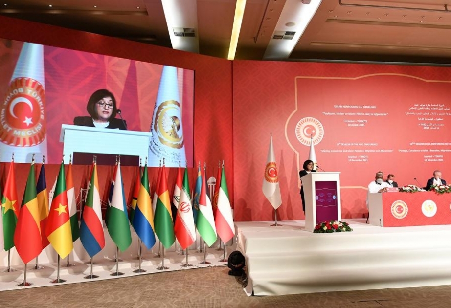 Milli Məclisin sədri Sahibə Qafarova İslam Əməkdaşlığı Təşkilatı Parlament İttifaqının 16-cı konfransında çıxış edib