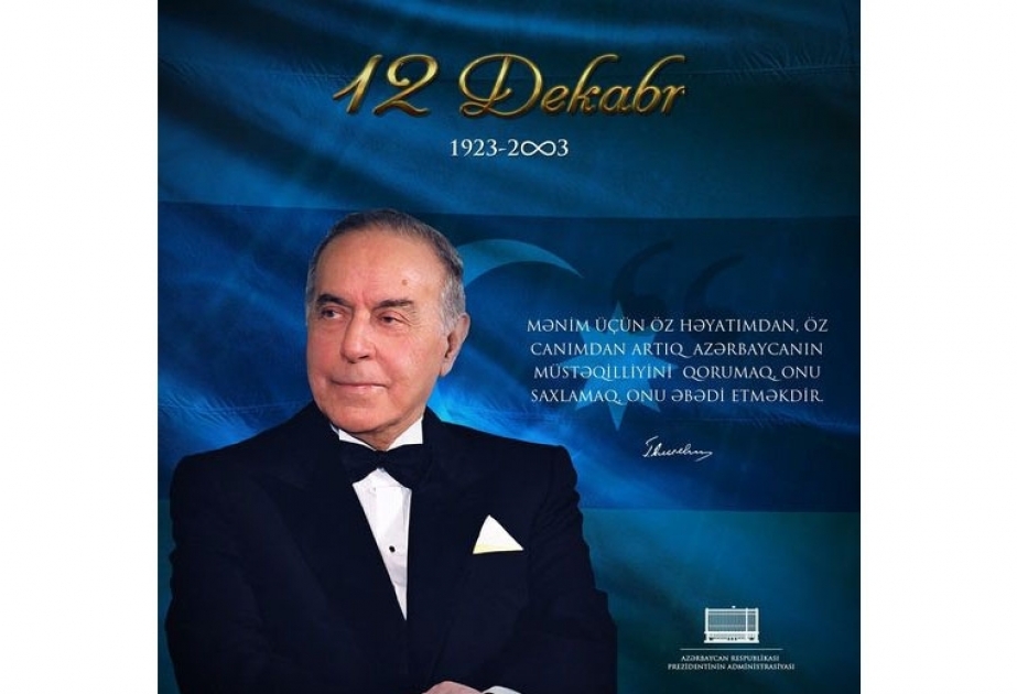 El presidente comparte una publicación con motivo del Día del Recuerdo del gran líder Heydar Aliyev
