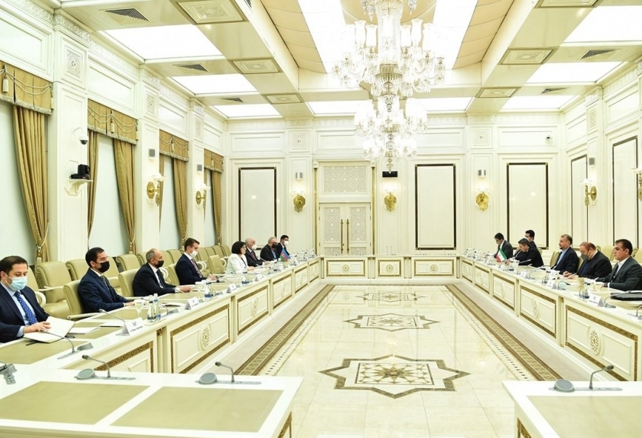 La presidenta de Milli Majlis se reúne con el ministro de Asuntos Exteriores iraní