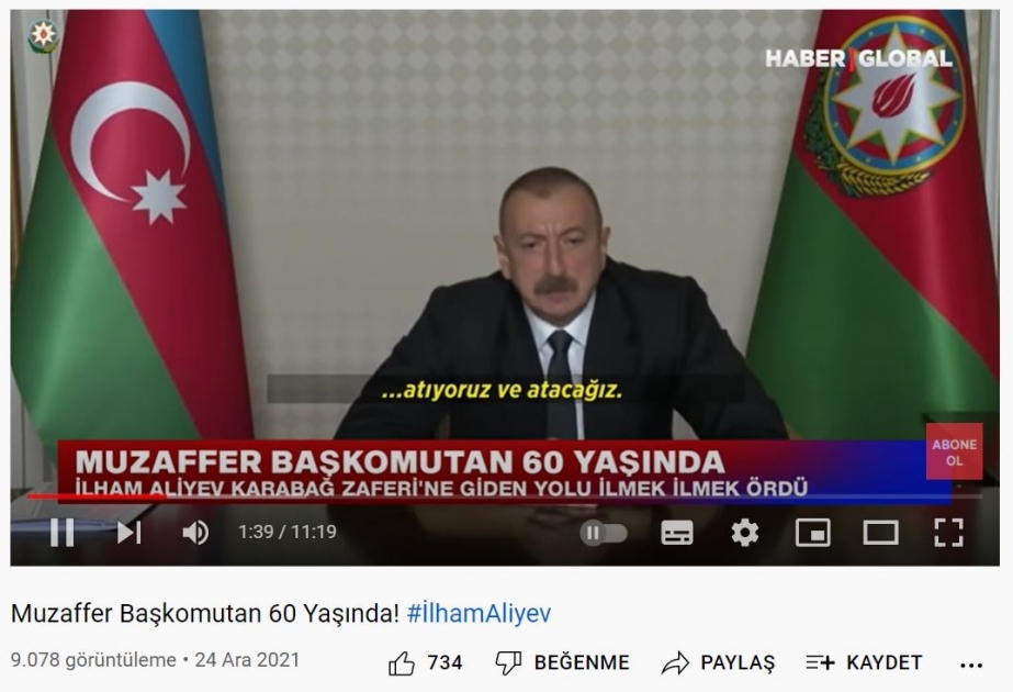 Türkiyə mediası Prezident İlham Əliyevin zəngin mənalı ömür yoluna və fəaliyyətinə həsr edilən materiallar yayıb