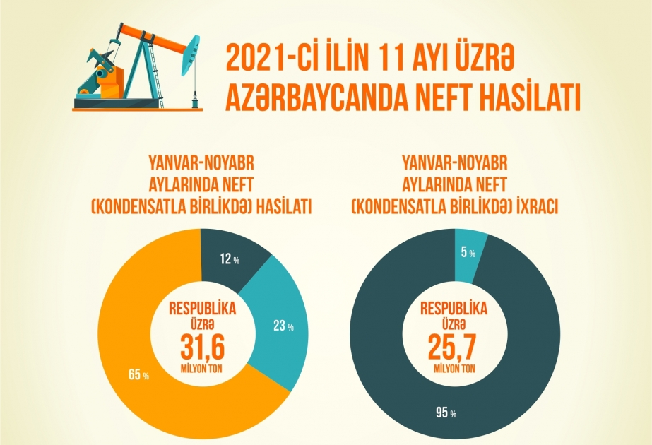 Bu ilin 11 ayında 31,6 milyon ton neft hasil edilib