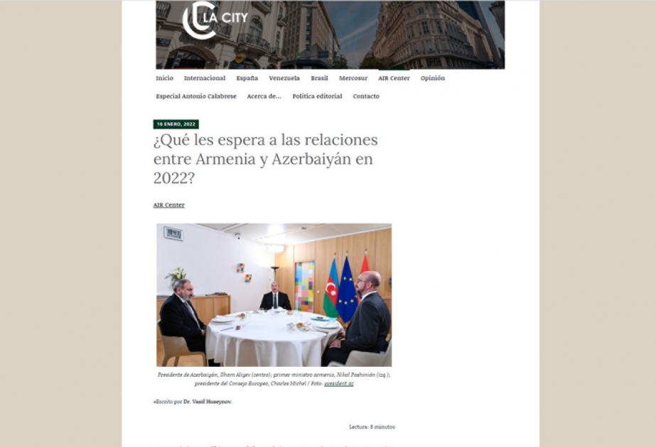 Argentina saytı: 2022-ci ilin Cənubi Qafqazda sülh və təhlükəsizlik vəd etdiyini düşünmək üçün mühüm əsas yaranıb
