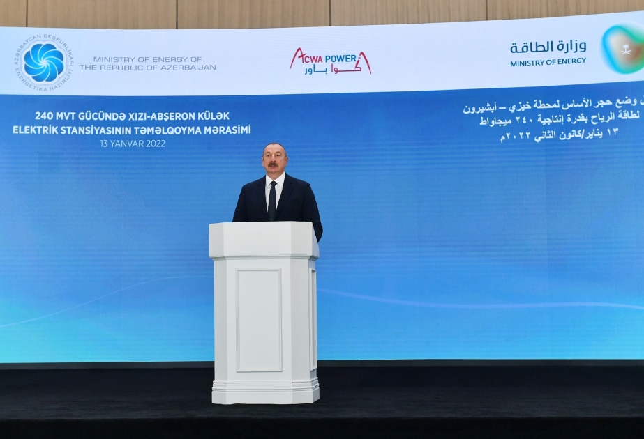 Presidente: “Las principales empresas del mundo están interesadas en el potencial de las energías renovables de Azerbaiyán”