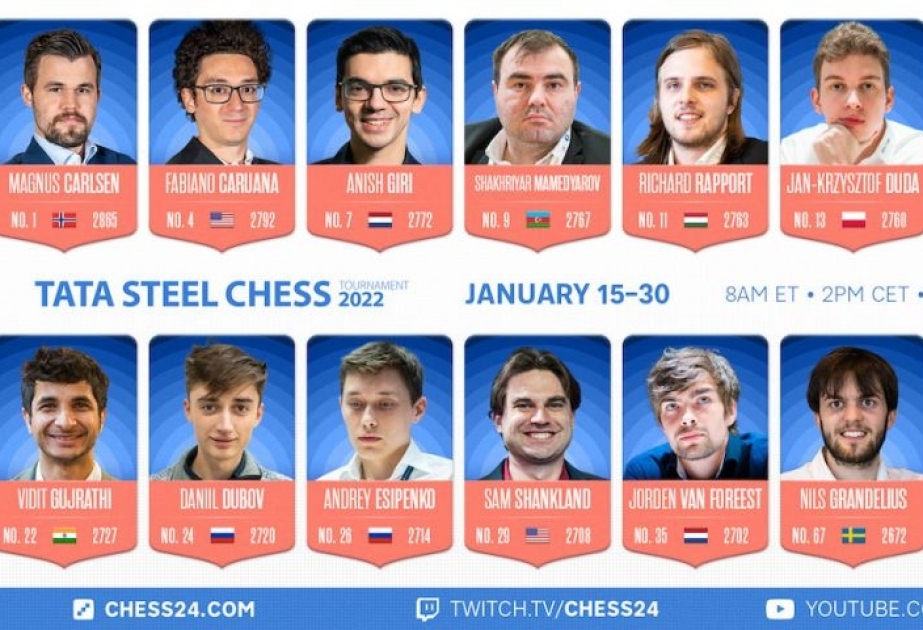 “Tata Steel Masters”: Şahmatçımız Şəhriyar Məmmədyarov Niderland təmsilçisi ilə qarşılaşacaq
