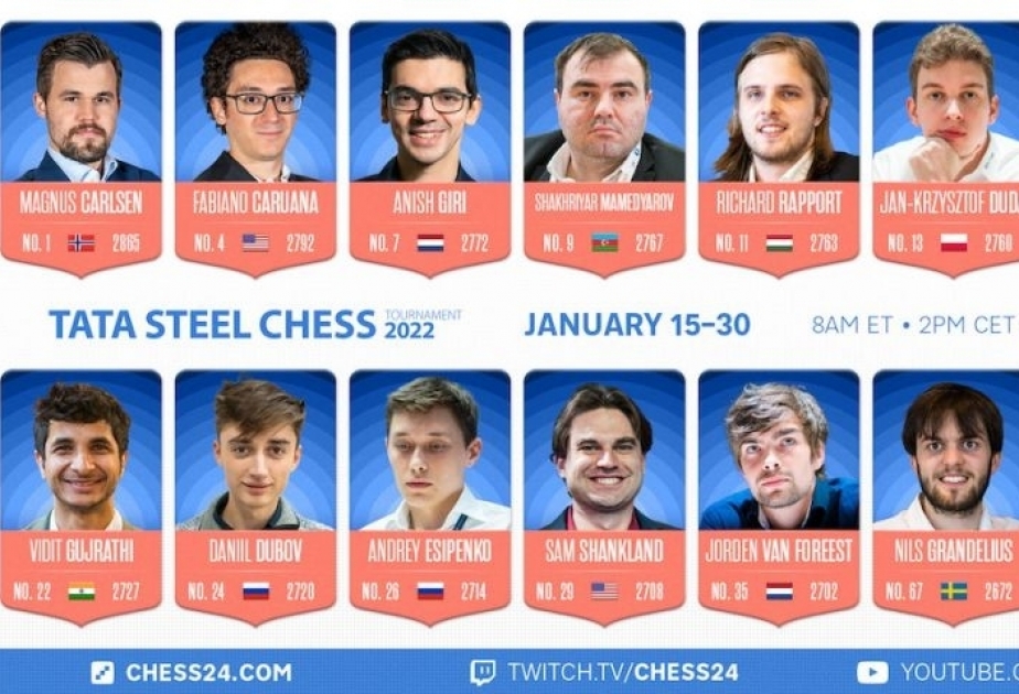 Tata Steel Masters: Шахрияр Мамедъяров встретится с представителем Швеции