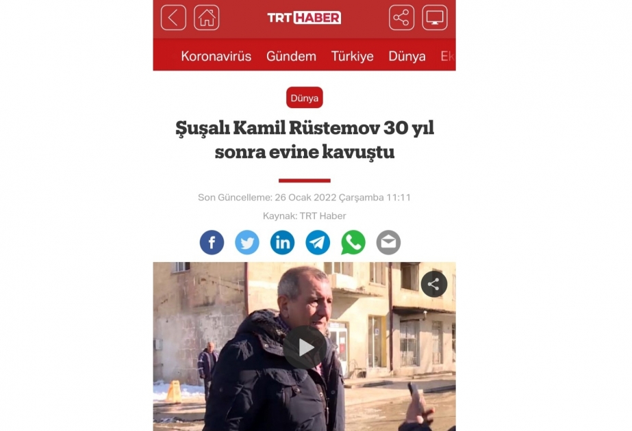 TRT Haber informa sobre los viajes en autobús a las regiones liberadas de Azerbaiyán