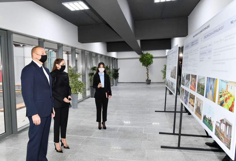 Le président Ilham Aliyev et la première dame Mehriban Aliyeva participent à l’inauguration du Complexe d’enseignement et de services à Biné VIDEO