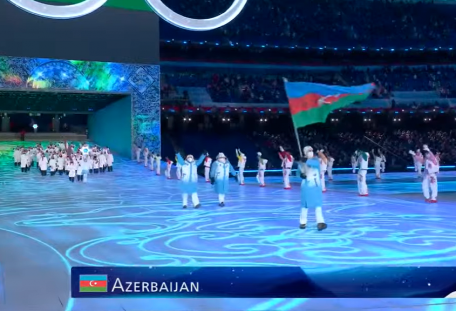Azərbaycan komandası “Pekin-2022”nin açılış mərasimində komandaların paradında iştirak edib VİDEO