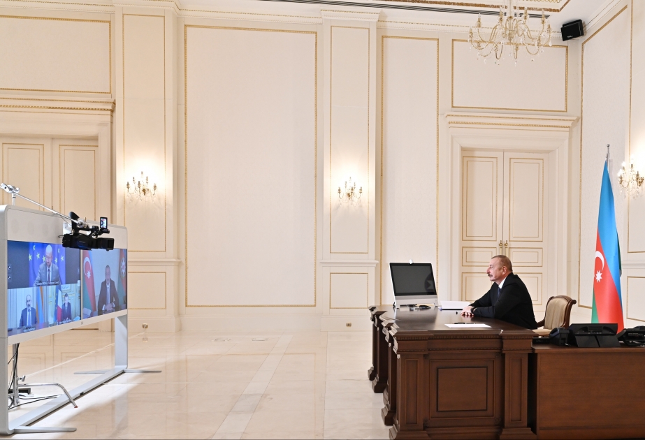 Prezident İlham Əliyevin, Fransa Prezidentinin, Avropa İttifaqı Şurasının Prezidentinin və Ermənistanın baş nazirinin iştirakı ilə videoformatda görüş keçirilib YENİLƏNİB VİDEO