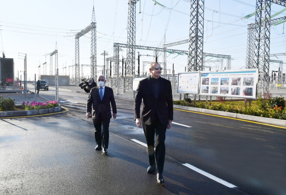 Prezident İlham Əliyev yenidən qurulan 330 kilovoltluq “Yaşma” qovşaq yarımstansiyasının açılışında iştirak edib VİDEO