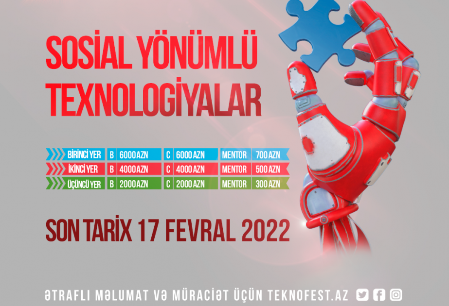 В рамках «TEKNOFEST Азербайджан» началась регистрация на конкурс «Социально ориентированные технологии»
