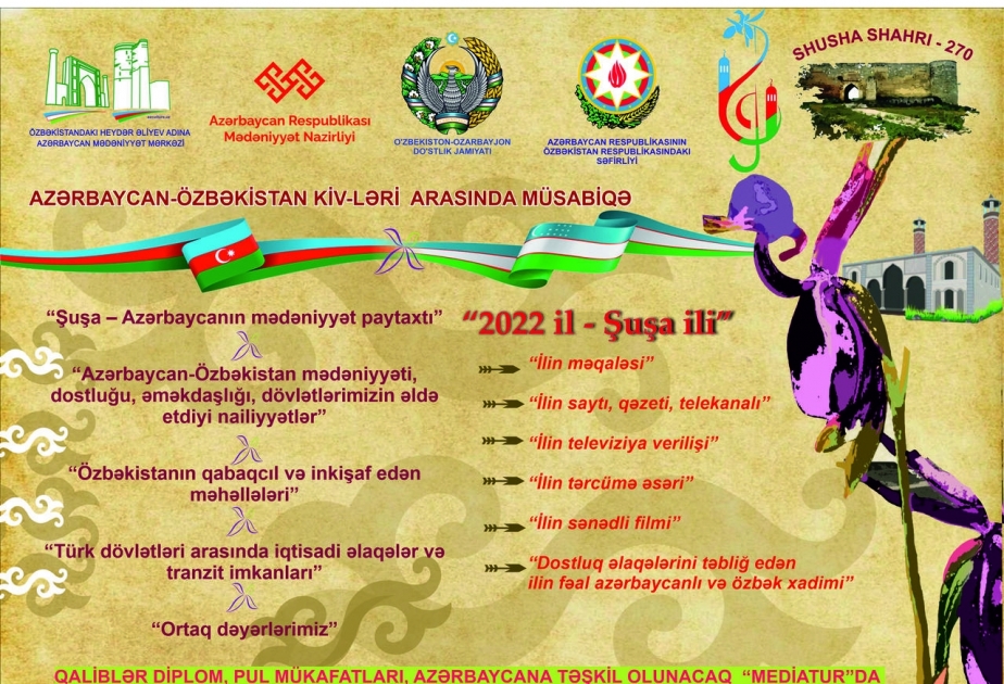 Özbəkistanda keçiriləcək müsabiqənin əsas nominasiyası “Şuşa İli”nə həsr olunub