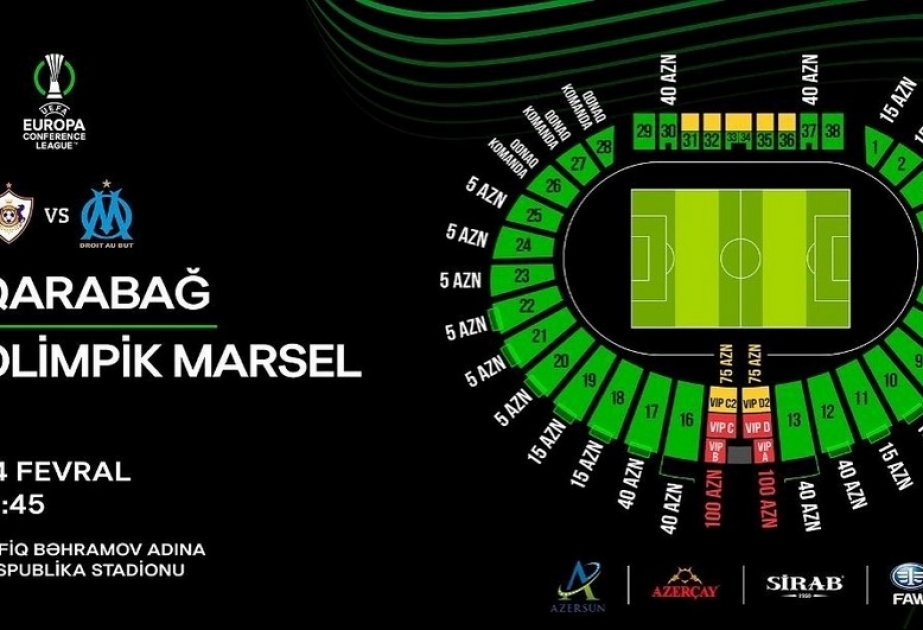“Qarabağ”-“Marsel” klubları arasında cavab oyununun biletləri fevralın 13-dən satışa çıxarılacaq