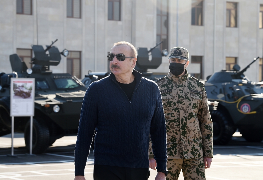 Un nouveau site militaire des Troupes internes du ministère de l’Intérieur ouvre ses portes à Aghdjabédi  La cérémonie a été marquée par la présence du président Ilham Aliyev et de la première dame Mehriban Aliyeva VIDEO