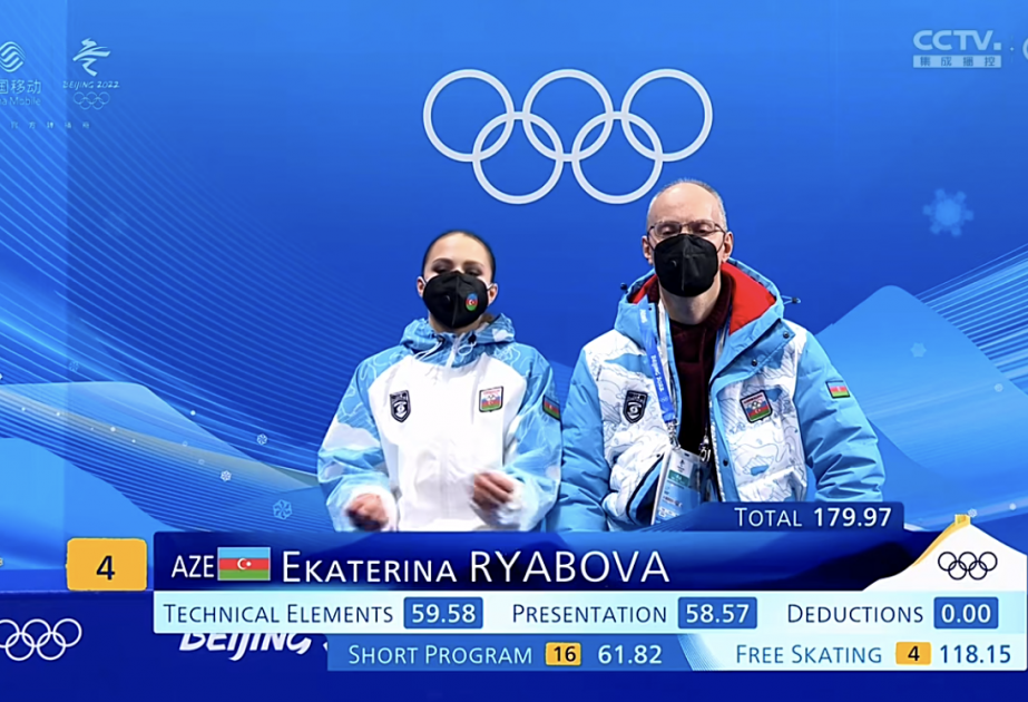 Patinadora artística de Azerbaiyán concluye su actuación en los Juegos Olímpicos de Invierno de Pekín 2022