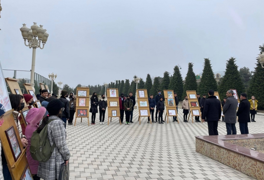 Tərtərdə “Xocalı faciəsi şagirdlərin gözü ilə” adlı rəsm müsabiqəsi keçirilib