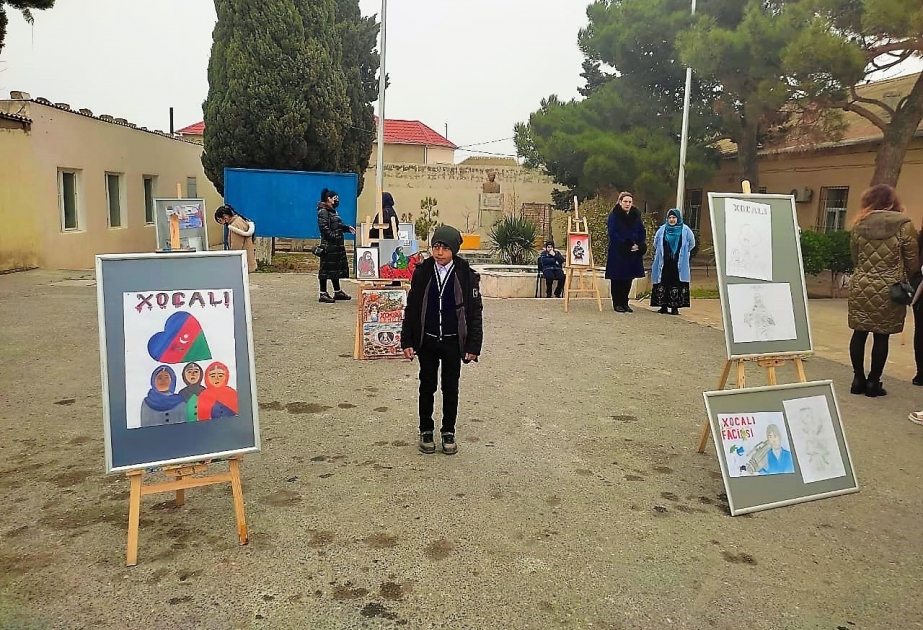 “Xocalı uşaqların gözü ilə” adlı rəsm və kitab sərgisi təşkil edilib
