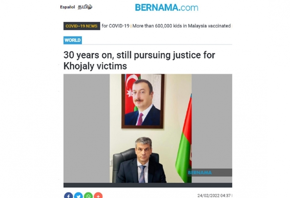 Ambassador: The Armenian people must bring Khojaly killers to justice for the sake of a peaceful neighborhood
