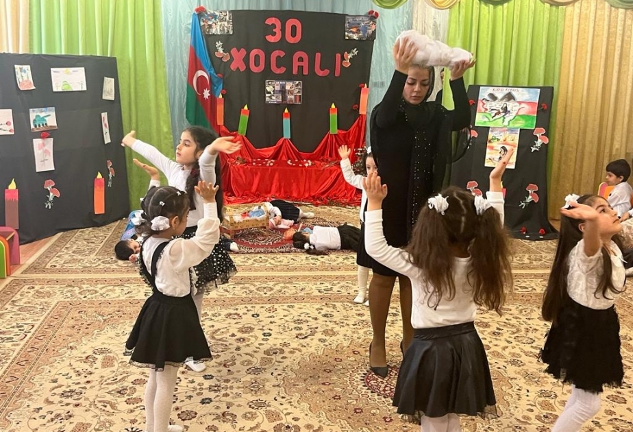 Xətai rayonundakı 235 nömrəli xüsusi körpələr evi-uşaq bağçasında Xocalı soyqırımı qurbanlarının xatirəsi anılıb