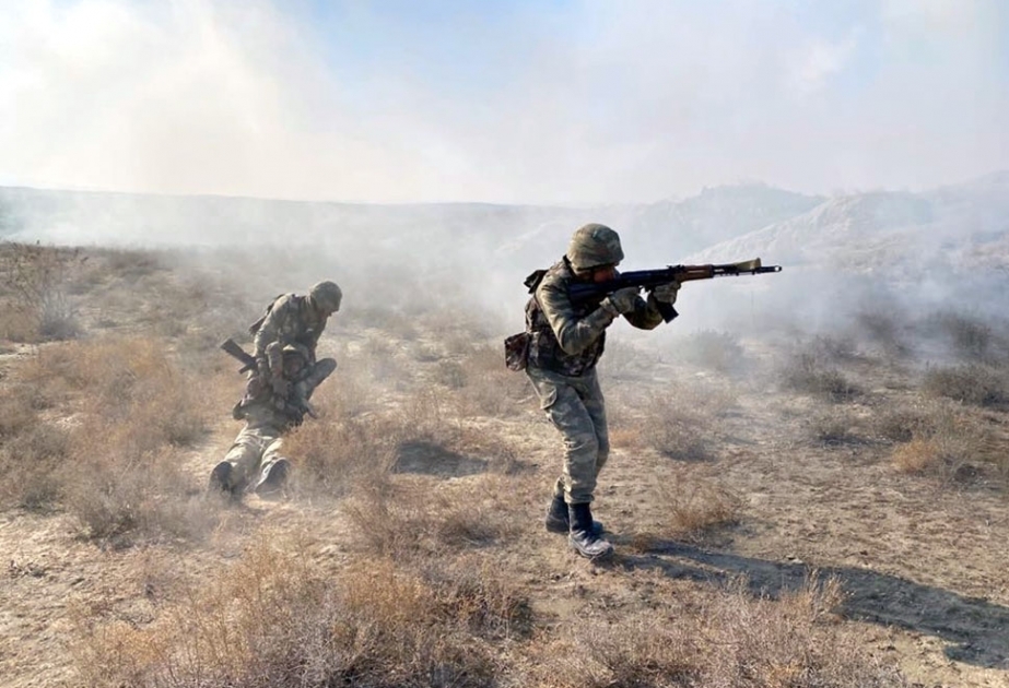 Se realizaron ejercicios tácticos en una unidad militar de Azerbaiyán