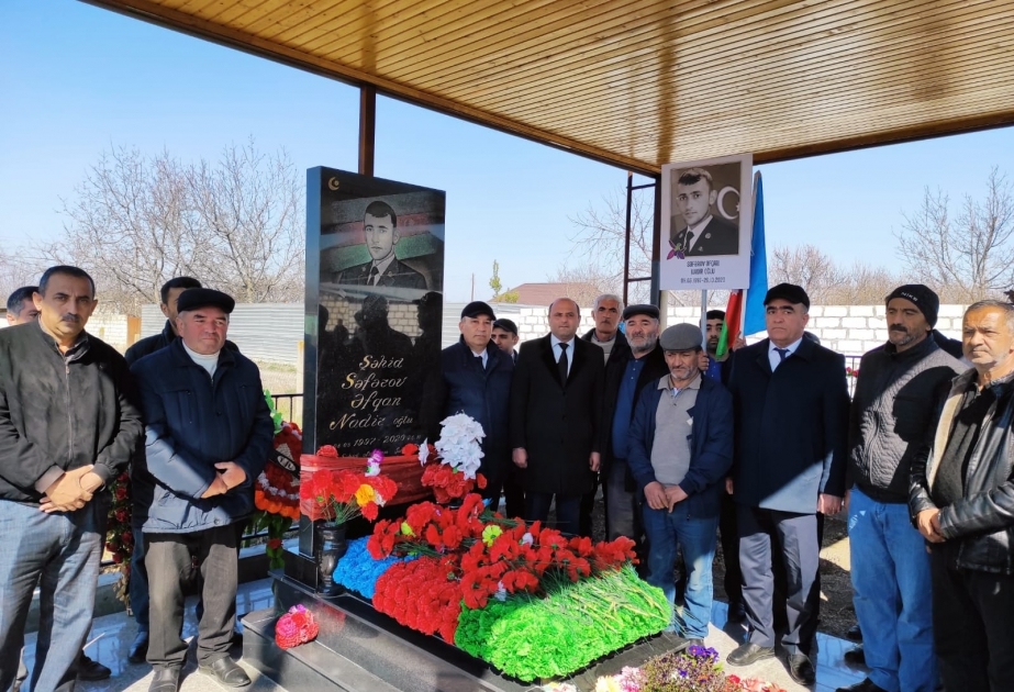 Ağstafada şəhid Əfqan Səfərovun məzarı ziyarət edilib