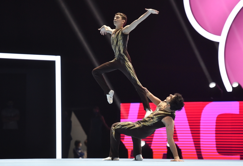 Gimnastas azerbaiyanos llegan a la final del 28º Campeonato Mundial de Gimnasia Acrobática de la FIG en Bakú