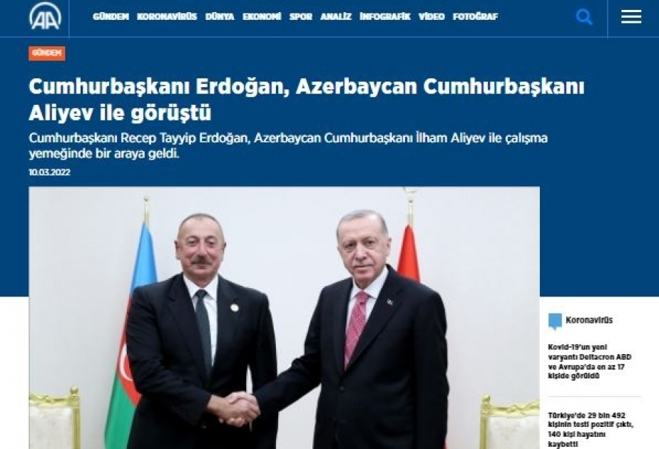 Prezident İlham Əliyevin Ankara səfəri Türkiyə mediası tərəfindən geniş işıqlandırılıb