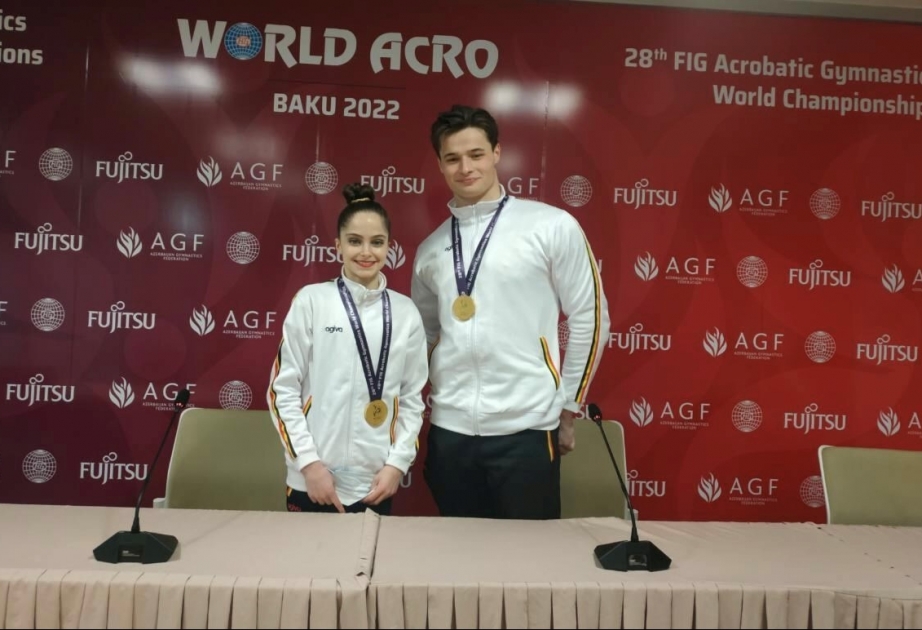 Belçikalı gimnastlar Bakıdakı dünya çempionatında üç medal qazandıqlarına görə xoşbəxtdilər