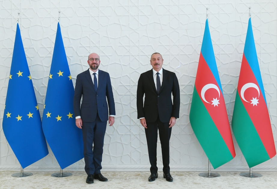 Prezident İlham Əliyev: Azərbaycan ilə Avropa İttifaqı arasında enerji, təhlükəsizlik, nəqliyyat və digər sahələrdə fəal dialoq mövcuddur