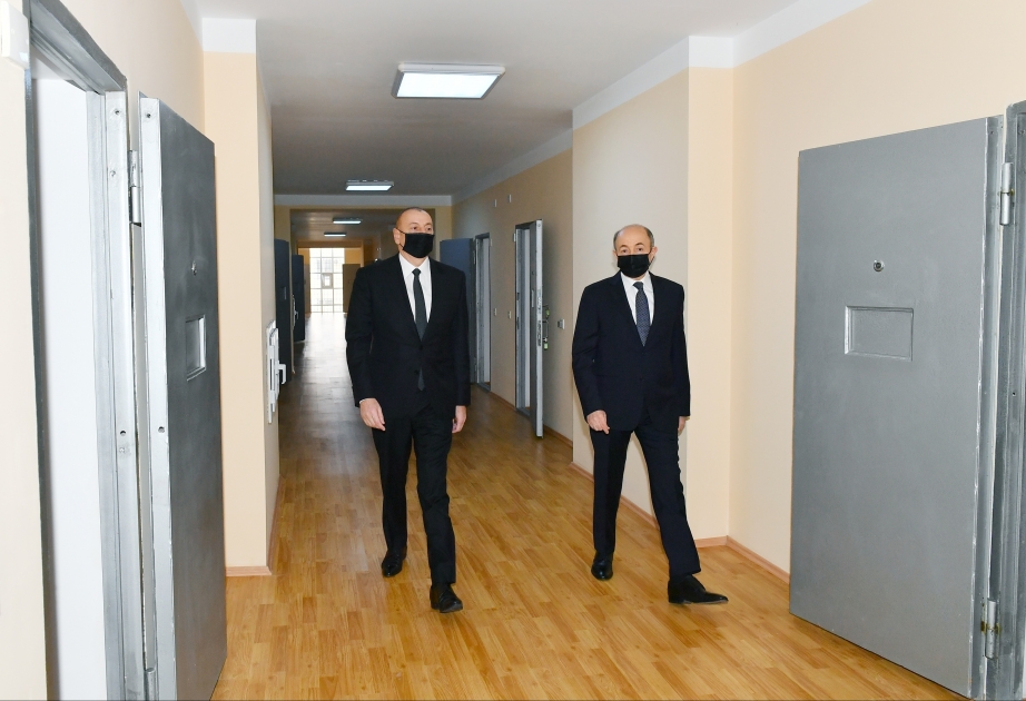 El presidente de Azerbaiyán vio las condiciones creadas en las instituciones penitenciarias modernas recién construidas en Bakú