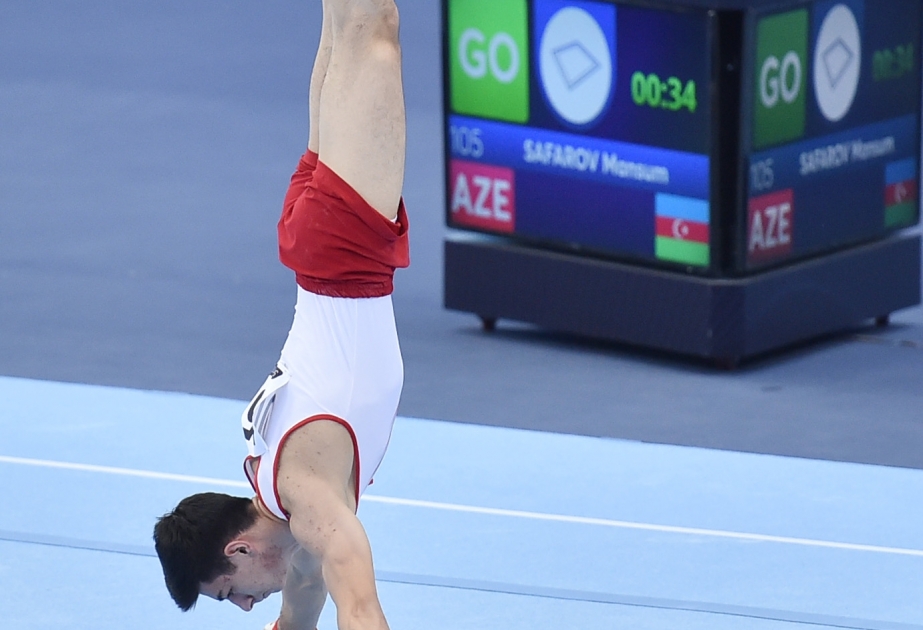 Azərbaycanın üç gimnastı Bakıda təşkil olunan dünya kuboku yarışlarında çıxışını təqdim edib