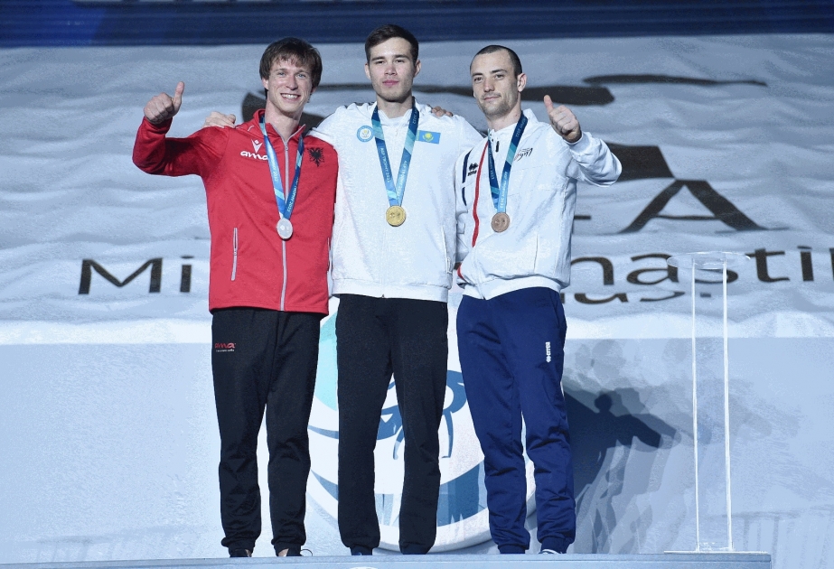 Qazaxıstan idmançısı Nariman Kurbanov Milli Gimnastika Arenasında fərqlənib