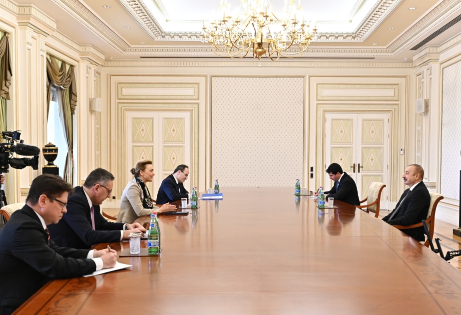 Präsident Ilham Aliyev empfängt Generalsekretärin des Europarates VIDEO