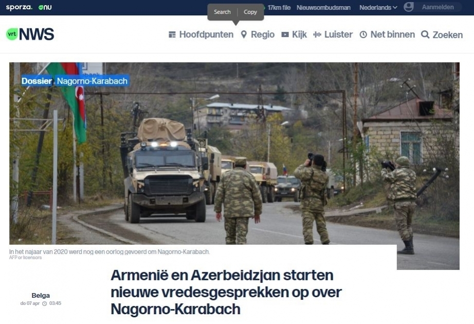 Belçikanın flamanddilli “VRT” nəşri Brüssel danışıqları barədə məlumat yayıb