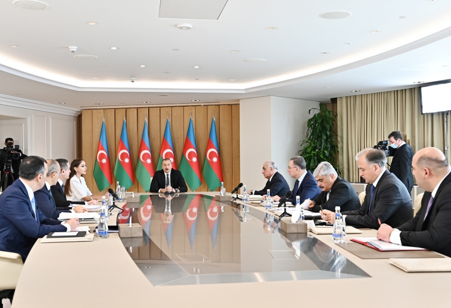 President Ilham Aliyev chaired meeting on results of first quarter of 2022 VIDEO