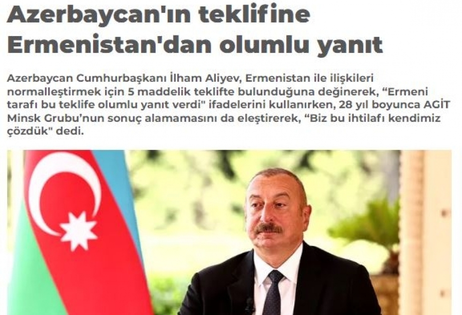 Prezident İlham Əliyevin bu ilin birinci rübünə həsr olunan müşavirədəki çıxışı Türkiyə mediası tərəfindən geniş işıqlandırılıb