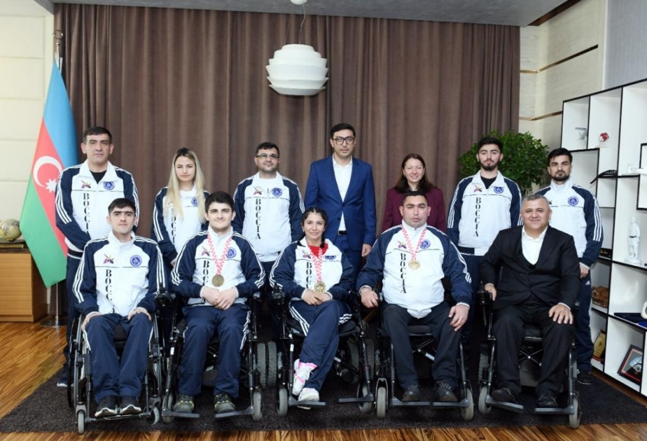 Gənclər və idman naziri qitələrarası boccia çempionatında uğurla çıxış etmiş paralimpiyaçılarımız ilə görüşüb
