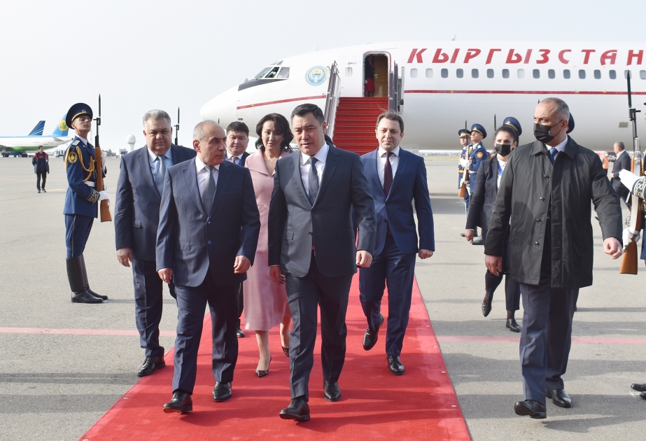 Qırğızıstan Prezidenti Sadır Japarov Azərbaycana rəsmi səfərə gəlib VİDEO