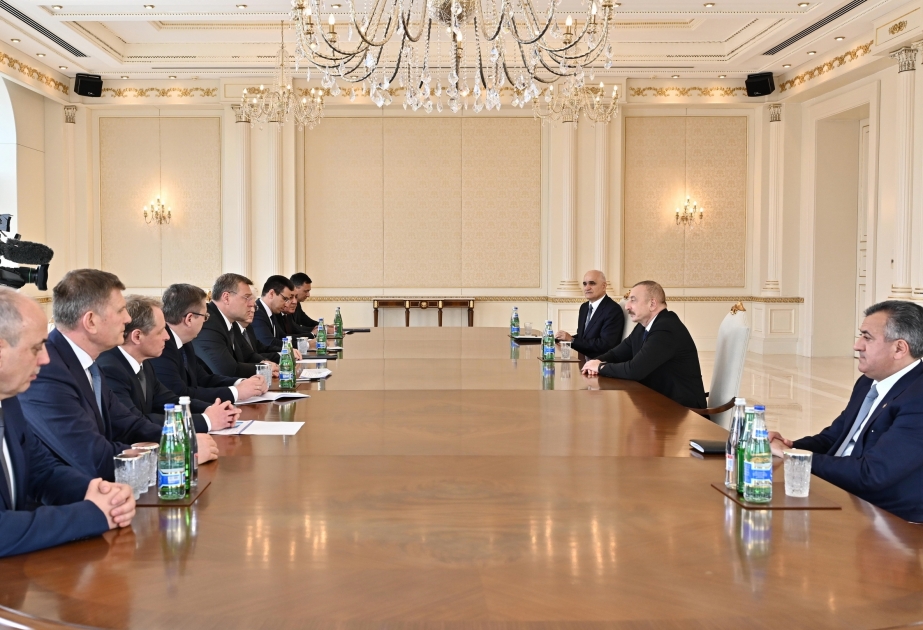 President Ilham Aliyev received delegation led by governor of Russia's Astrakhan region VIDEO