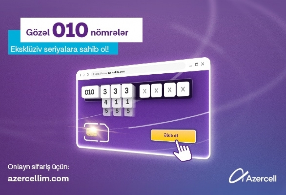 Beautiful numbers with “010" prefix from Azercell