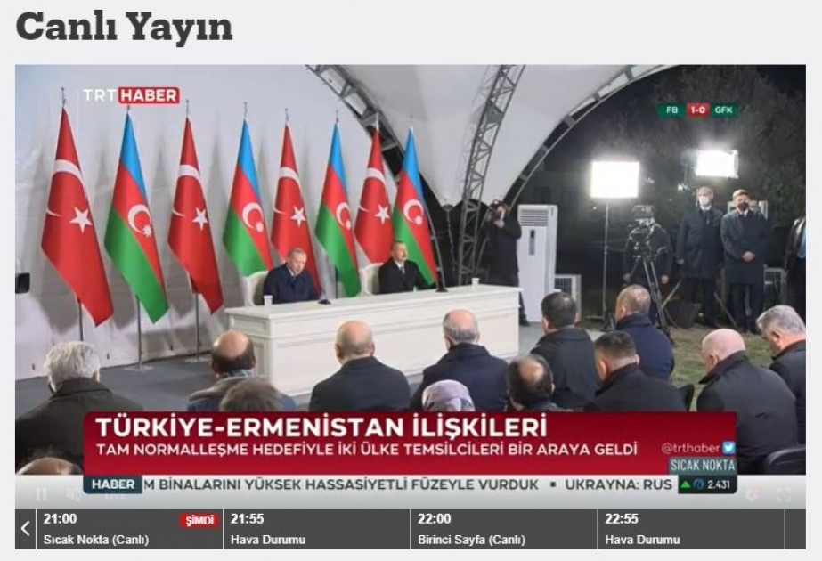 “TRT Haber”: Bölgəyə sülh gələcək