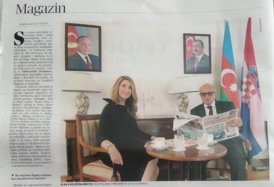 Azərbaycan-Xorvatiya münasibətləri barədə geniş məqalə dərc edilib