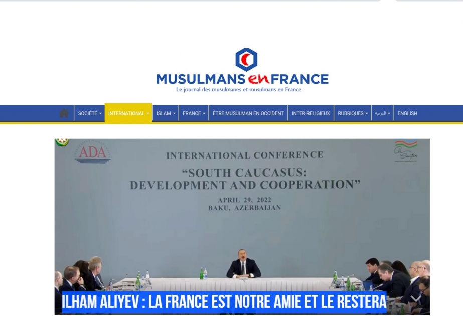 Ilham Aliyev : La France est notre amie et le restera