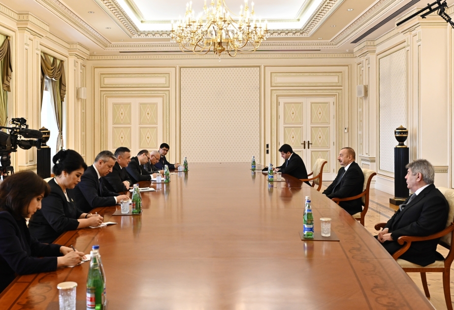 Президент Ильхам Алиев принял делегацию во главе с председателем Законодательной палаты Олий Мажлиса Узбекистана  ОБНОВЛЕНО ВИДЕО