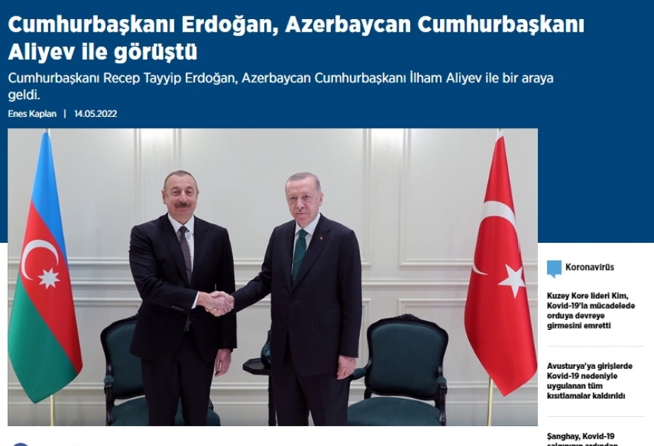 Türkiyə mediası Prezident İlham Əliyevin Rizeyə səfərini “Günün baş xəbəri” rubrikası ilə təqdim edib