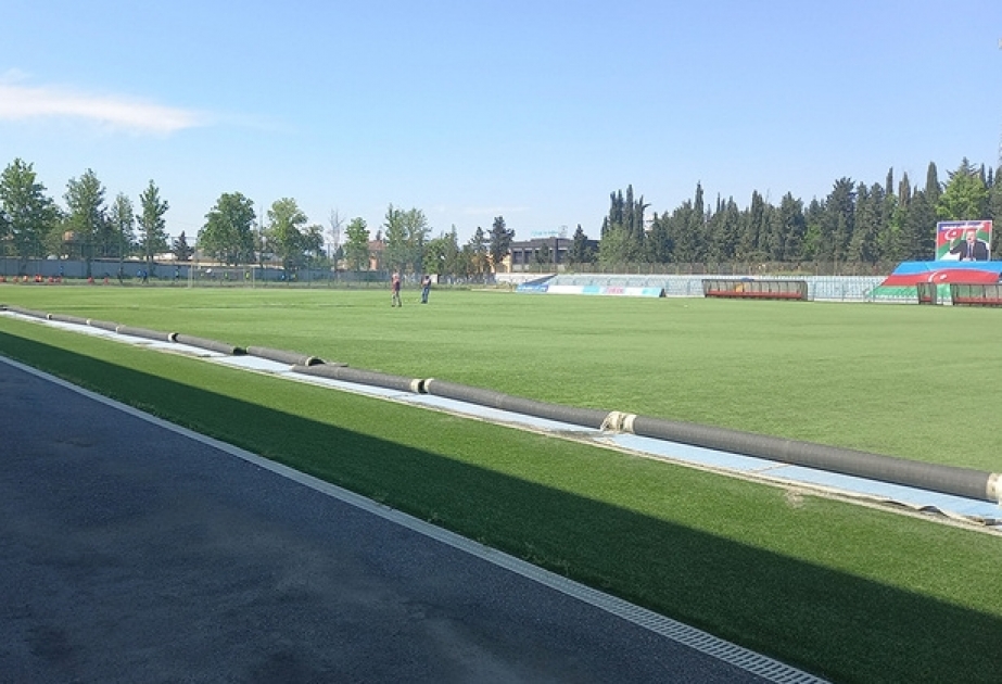 Tovuz şəhər stadionunda süni ot örtüyünün yenilənməsinə başlanılıb