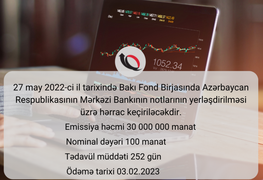 Azərbaycan Respublikasının Mərkəzi Bankının notlarının yerləşdirilməsi üzrə hərrac keçiriləcək