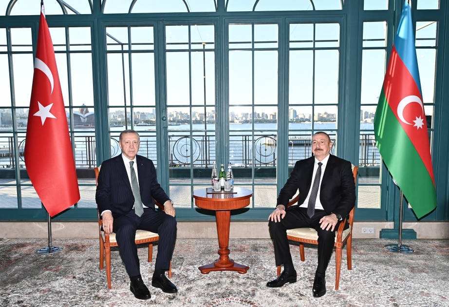 Präsident Ilham Aliyev und Präsident Recep Tayyip Erdogan treffen zusammen VIDEO